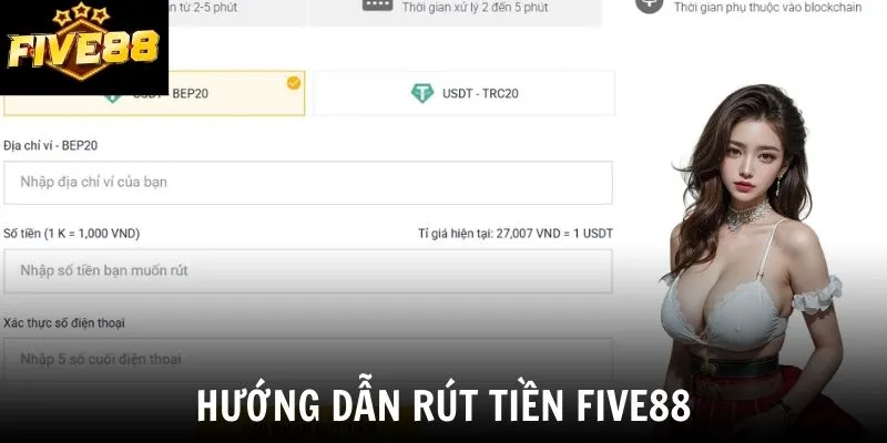Hướng dẫn rút tiền Five88
